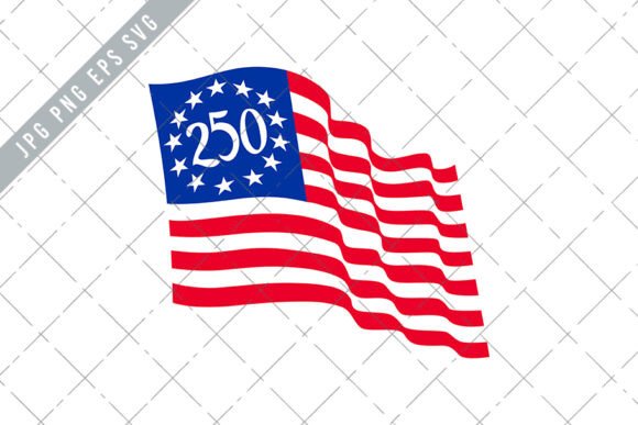 Betsy Ross Flag America 250 Retro Logo