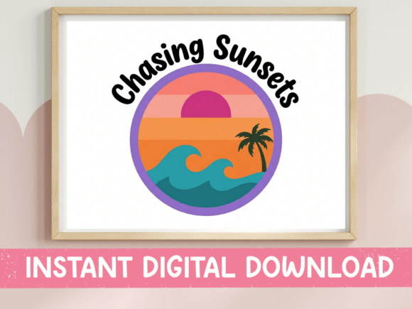 Chasing Sunsets Tropical Badge SVG PNG Review