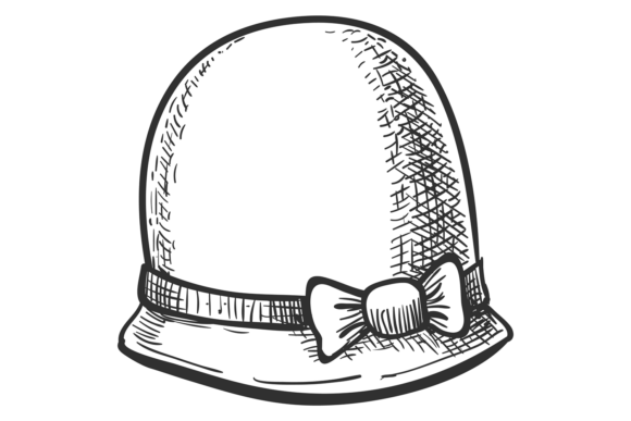 Cloche Cap Sketch: A Retro Charm for Embroidery Projects
