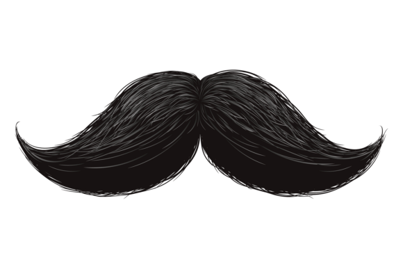 Moustache Black Icon: A Retro Touch for Embroidery Projects