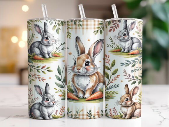 Retro Checkered Easter Bunny Tumbler PNG Review
