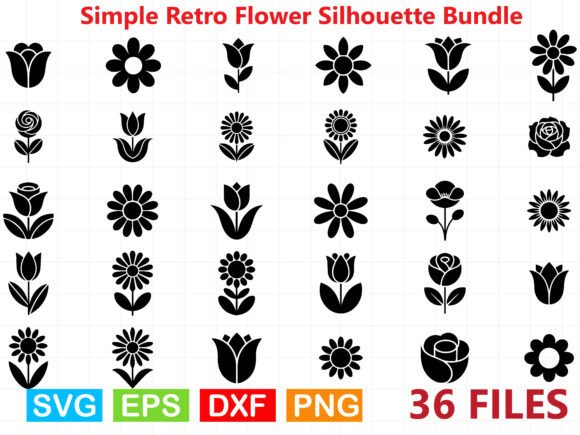 Retro Flower Silhouette Bundle Review