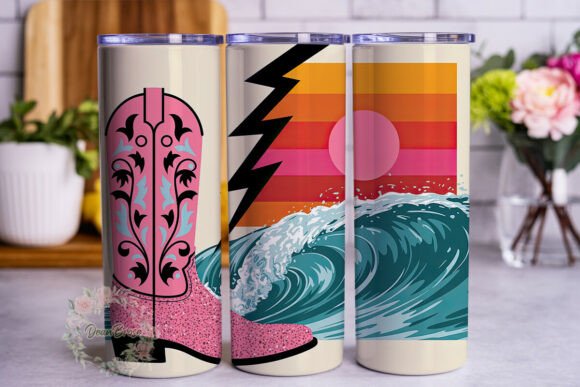 Retro Sunset Cowgirl Wave 20oz Tumbler W Review