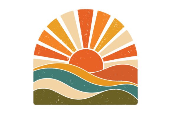 Retro Sunset Landscape Boho Design Review